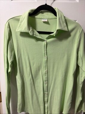 Old Navy Mint Green Ribbed Button-Up Top